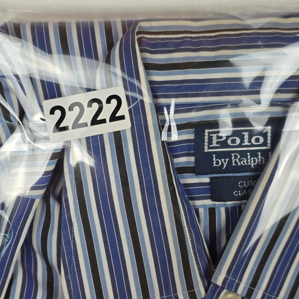 Polo Ralph Lauren Curham Classic Fit Button Down‎ Shirt Mens 15.5 Striped Cotton